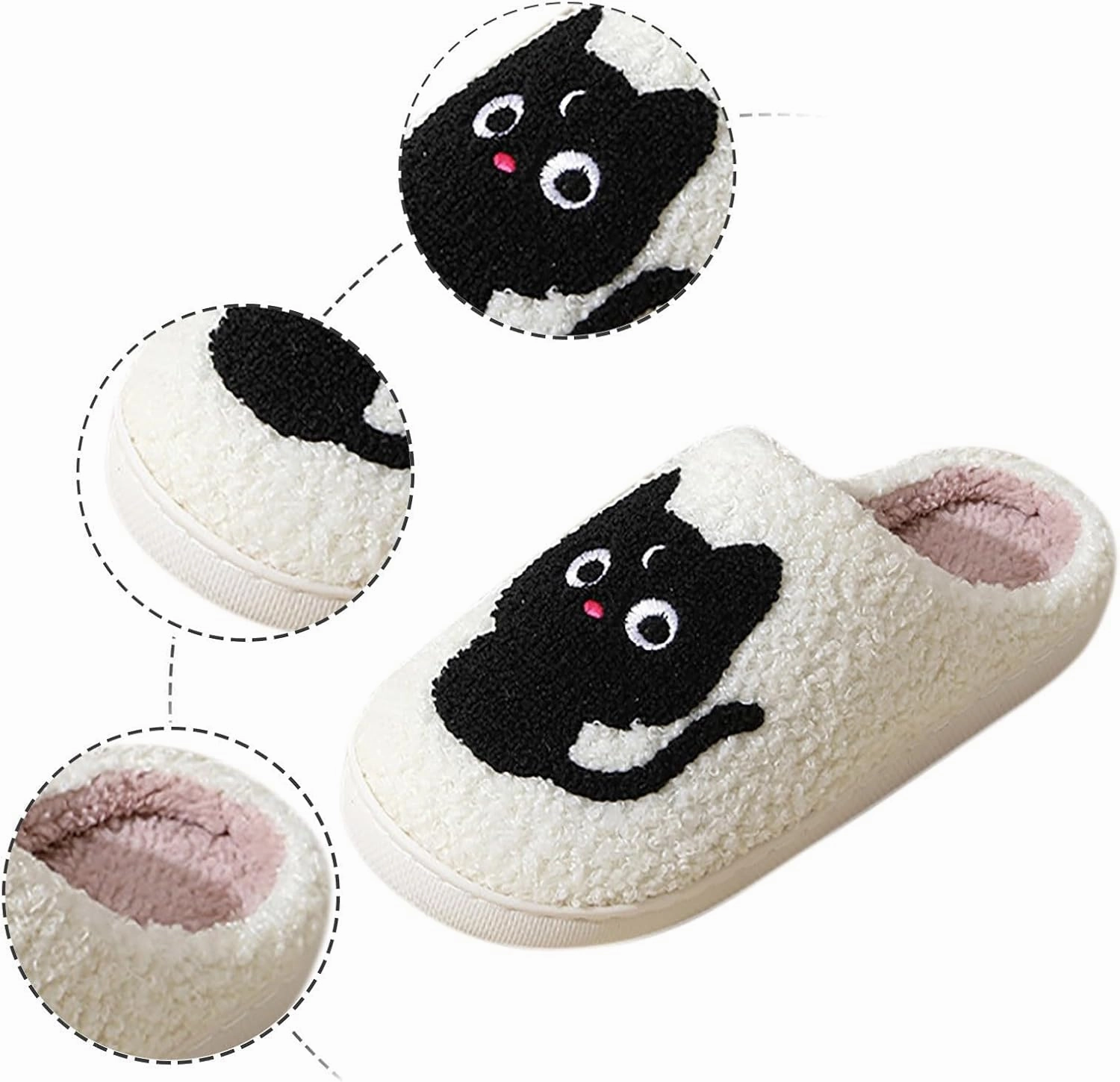 Fluffy Slippers For Womens Mens Warm Cozy Plush Fuzzy Memory Foam Slippers Slip-on House Slippers Indoor Outdoor