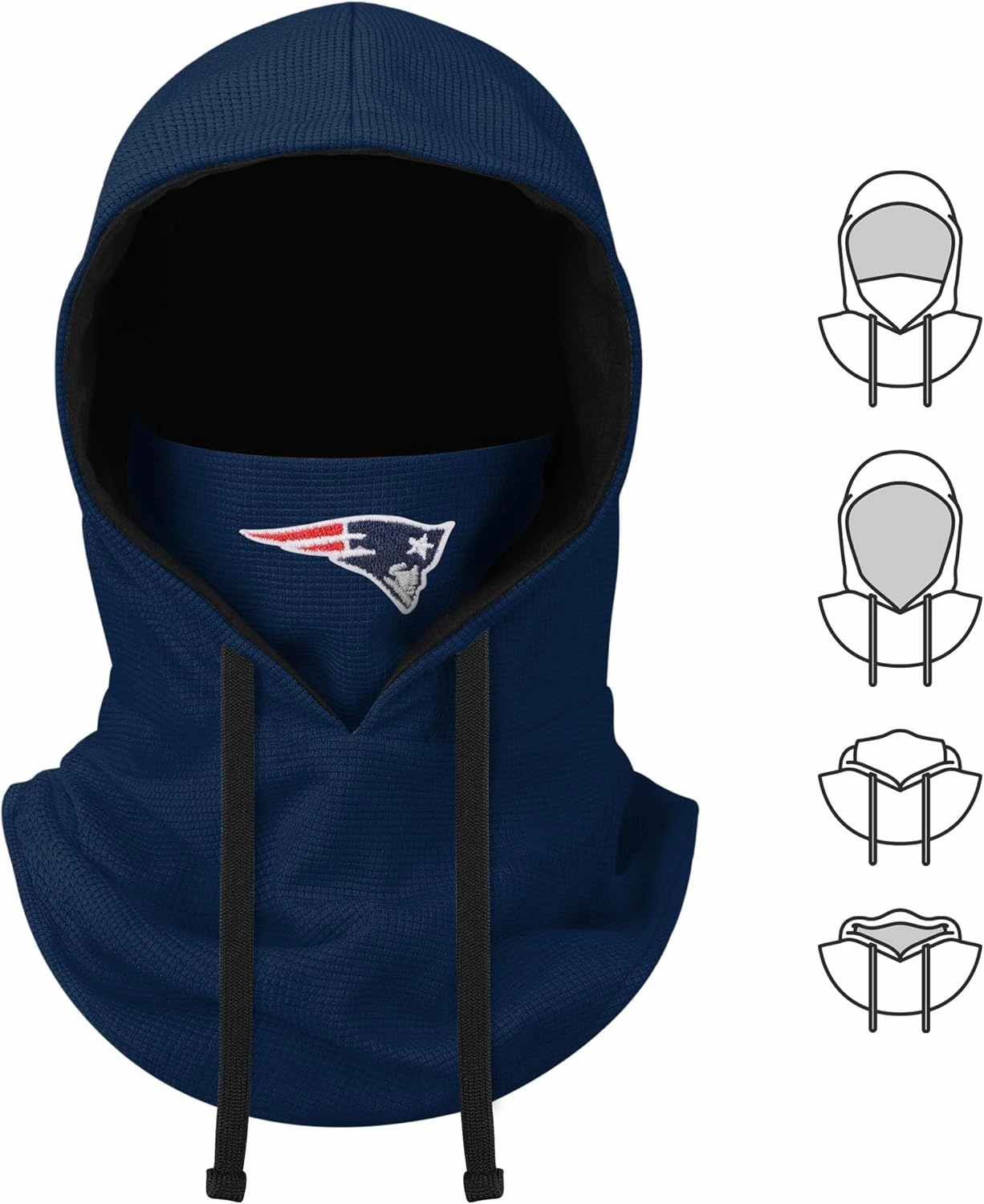 FOCO NFL unisex-adult Nfl Team Logo Waffle Drawstring Winter Cap Hooded Gaiter Balaclava Face Cover