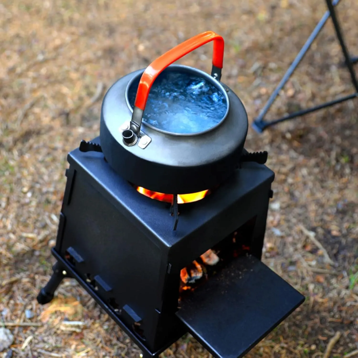 Foldable Wood Stove, Portable Wood Burning Camping Stove, Small Hot Tent Stove, for Emergency Preparedness Outdoor Cooking and Heating, with Free Carrying Bag ( Color : C , Battery *1 : 22CM )