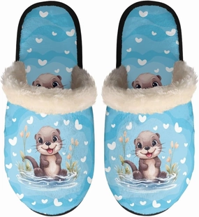 FOR U DESIGNS Christmas Slippers Comfy House Slippers for Women Girls Indoor Fuzzy Slippers Winter Warm Home Slippers