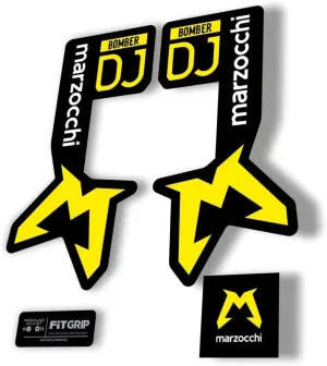 Fork Replacement Decal Sticker Compatibale for Marzocchi Bomber DJ 2025 Series Yellow (Matte)