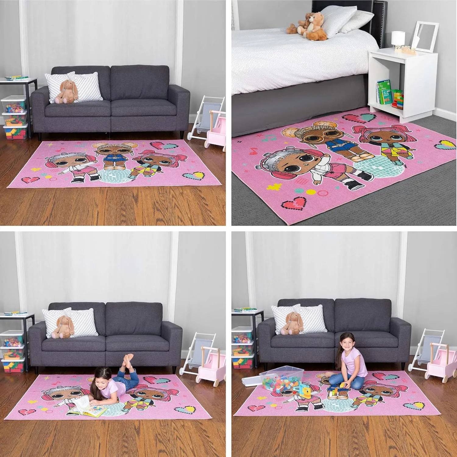 Franco Kids Room Non Slip Area Rug, 69 in x 52 in, LOL Surprise