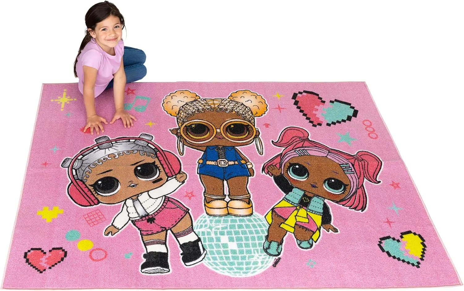 Franco Kids Room Non Slip Area Rug, 69 in x 52 in, LOL Surprise