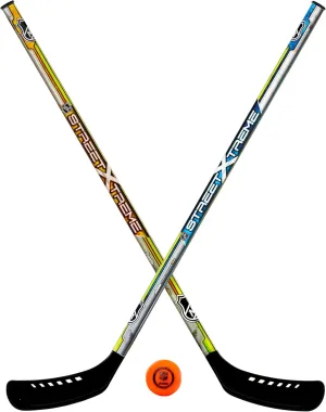Franklin Sports NHL Kids Street Hockey Stick Set - Includes (2) Youth Street Hockey Sticks   (1) Outdoor Roller Hockey Ball - Perfect Hockey Starter Set for Kids