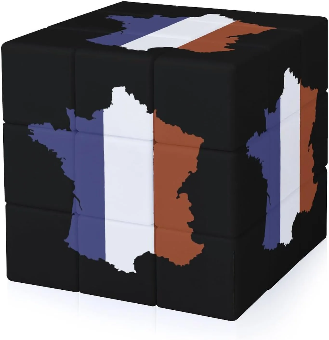 French Map Flag Funny 3x3x3 Cube Smooth Lightweight Puzzle for Adult Graphic Printing Travel