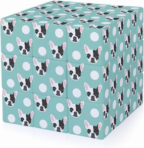 French Bulldog Pattern Polka Dogs Funny 3x3x3 Cube Smooth Lightweight Puzzle for Adult Graphic Printing Travel