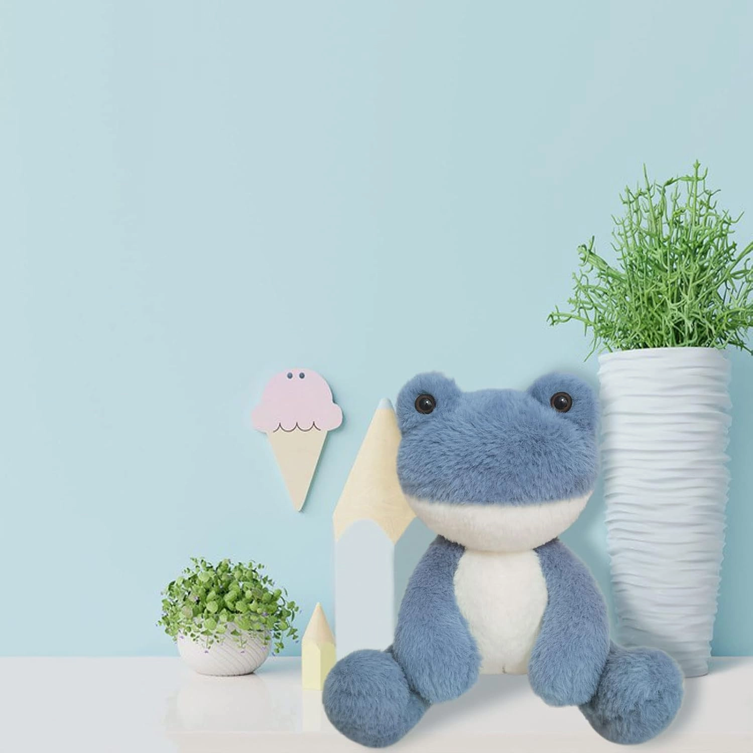 Frog Stuffed Animal, Navy Blue Frog Plush Toy, Soft Cuddly Plushie Hugger Toy for Boys Girls, Gifts for Kids or Girlfriend, 12 Inches