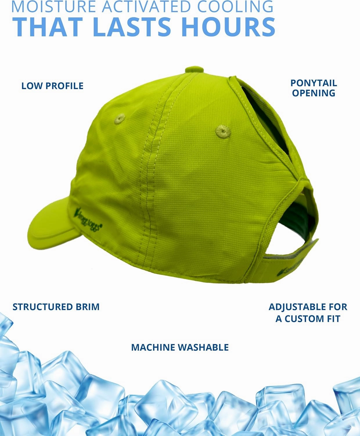 FROGG TOGGS Women's Chilly Pro Performance Cooling Ponytail Cap