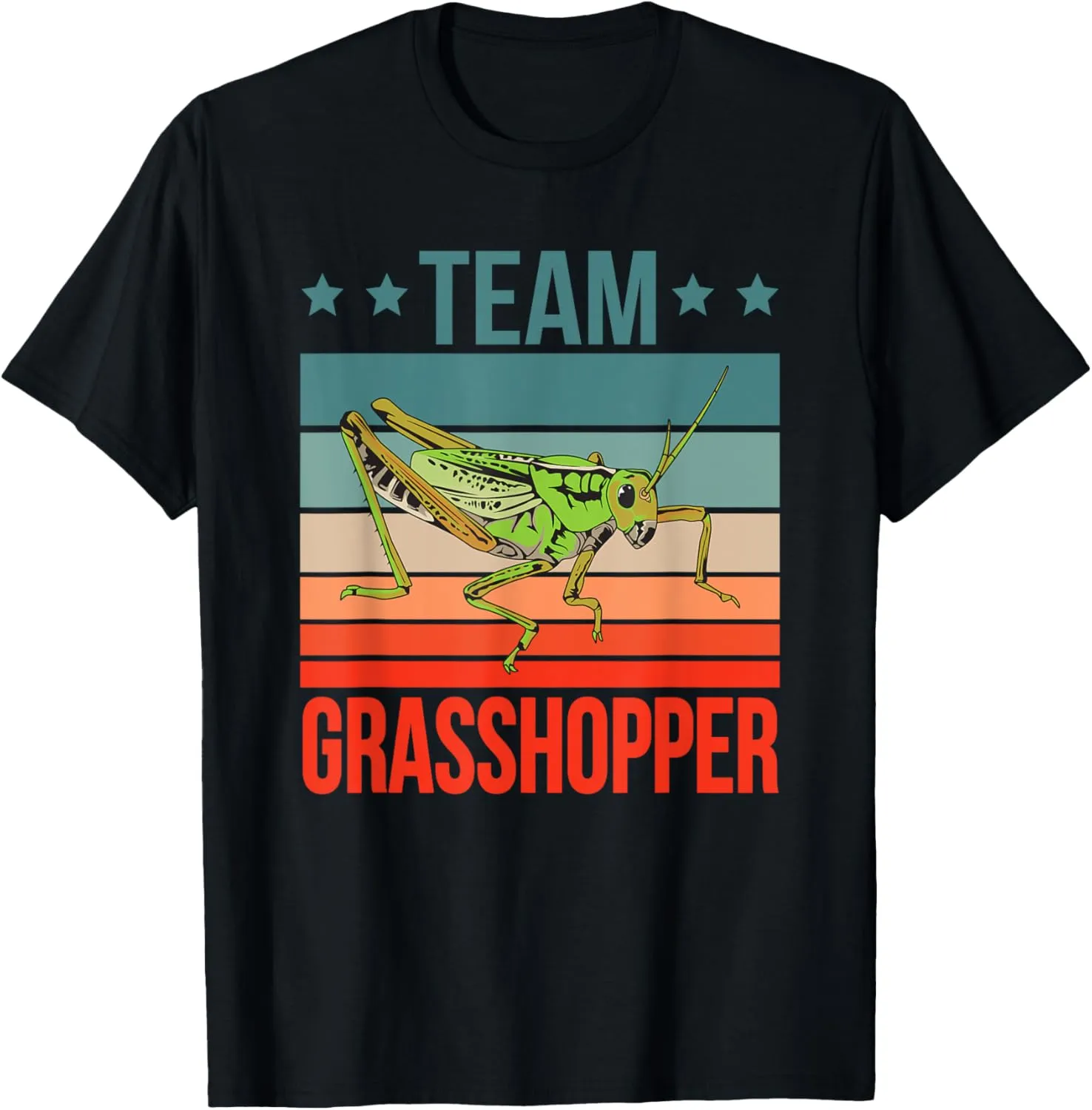 Funny Grasshopper Gifts & Accessoires Team Grasshopper Unisex-Adults, Kids Black Modern Classic Fit Lightweight Insect-Themed T-Shirt