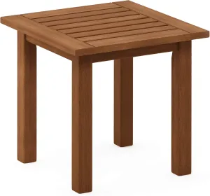 Furinno FG18506 Tioman Hardwood Patio Furniture Outdoor End Table, Natural