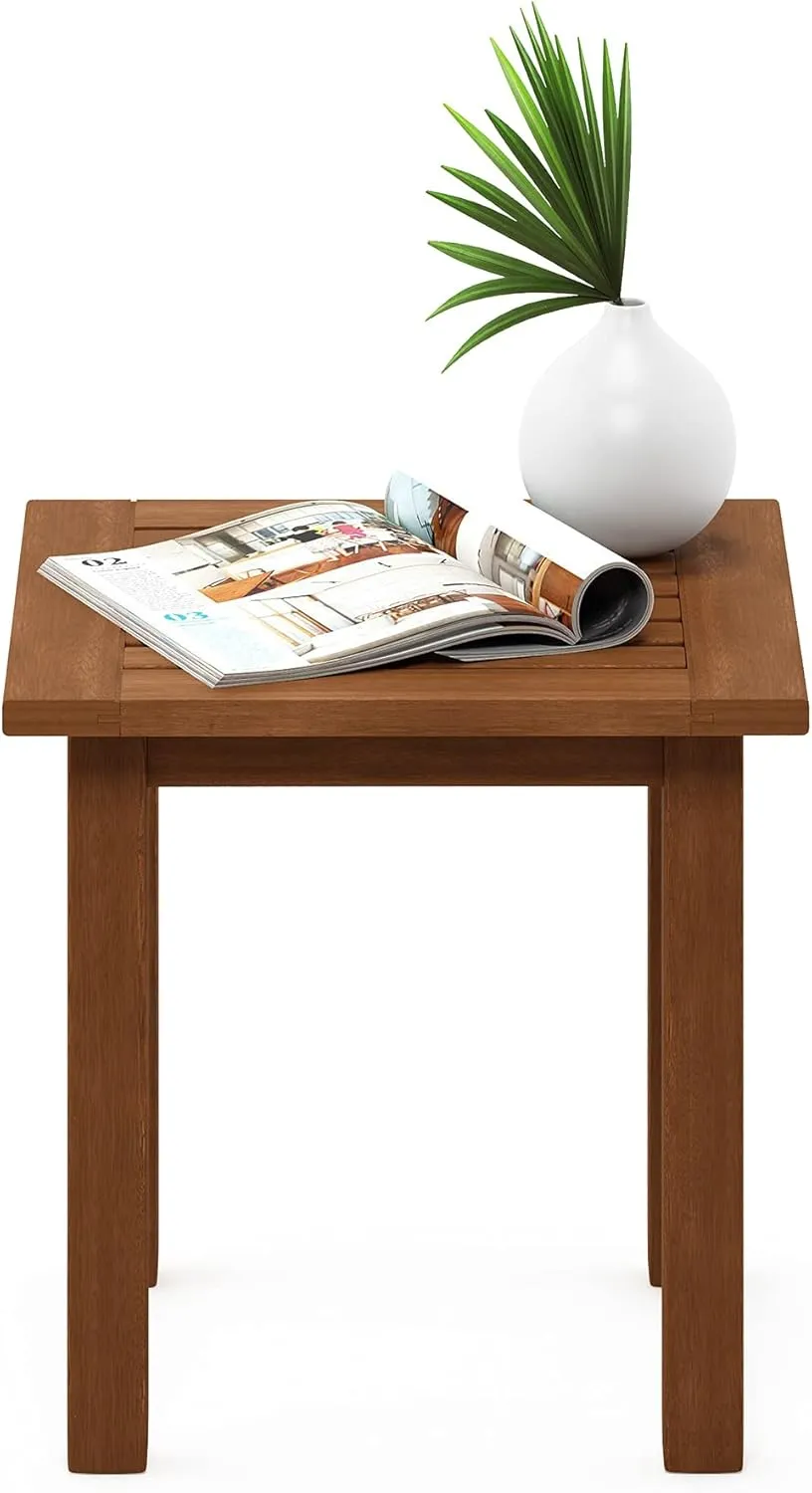 Furinno FG18506 Tioman Hardwood Patio Furniture Outdoor End Table, Natural
