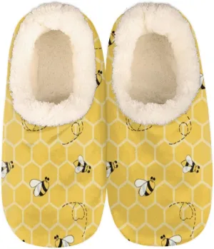 Fuzzy House Slippers for Women, Baseball Sport Pattern Anti-Slip Fleece Lined Shoes, Home Bedroom Indoor Slippers with Plush Lining, Warm Slippers for Adult