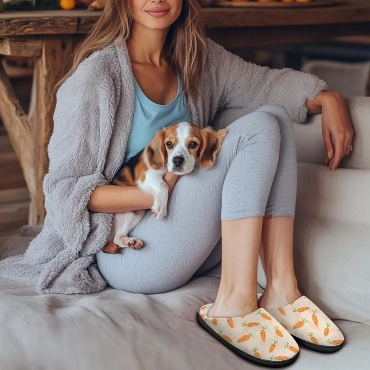 Fuzzy Slippers for Women,Soft Warm House Slippers Fruit Theme Strawberry Slippers Anti Skid Bedroom Slippers Home Shoes