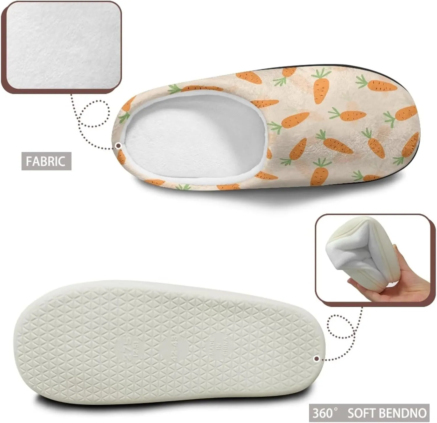 Fuzzy Slippers for Women,Soft Warm House Slippers Fruit Theme Strawberry Slippers Anti Skid Bedroom Slippers Home Shoes