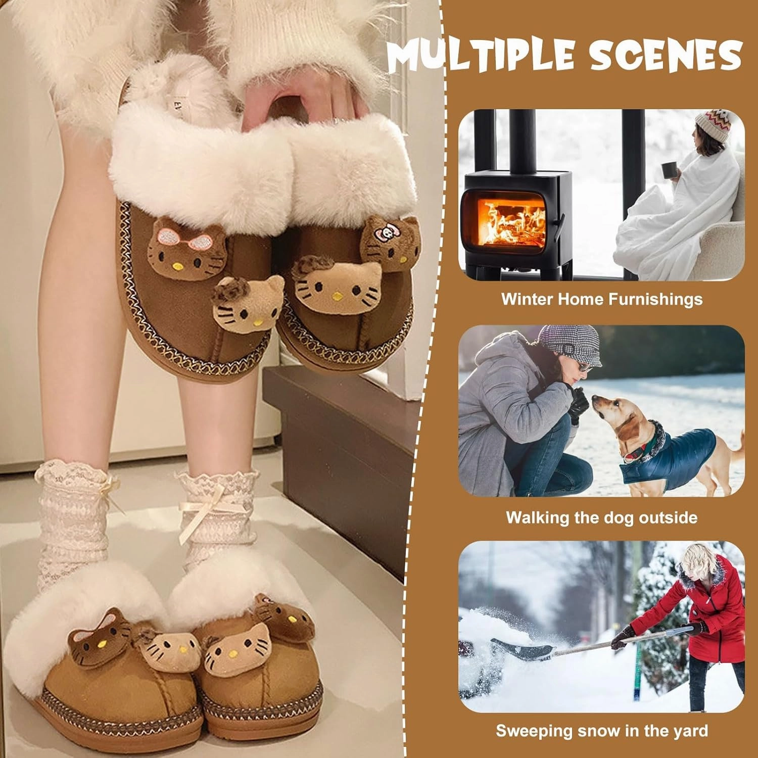 Fuzzy Slippers for Women Girls,Cute Fluffy House Shoes Warm Christmas Birthday Gift for Daughter Wife Girlfriend Bestie