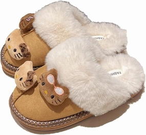 Fuzzy Slippers for Women Girls,Cute Fluffy House Shoes Warm Christmas Birthday Gift for Daughter Wife Girlfriend Bestie