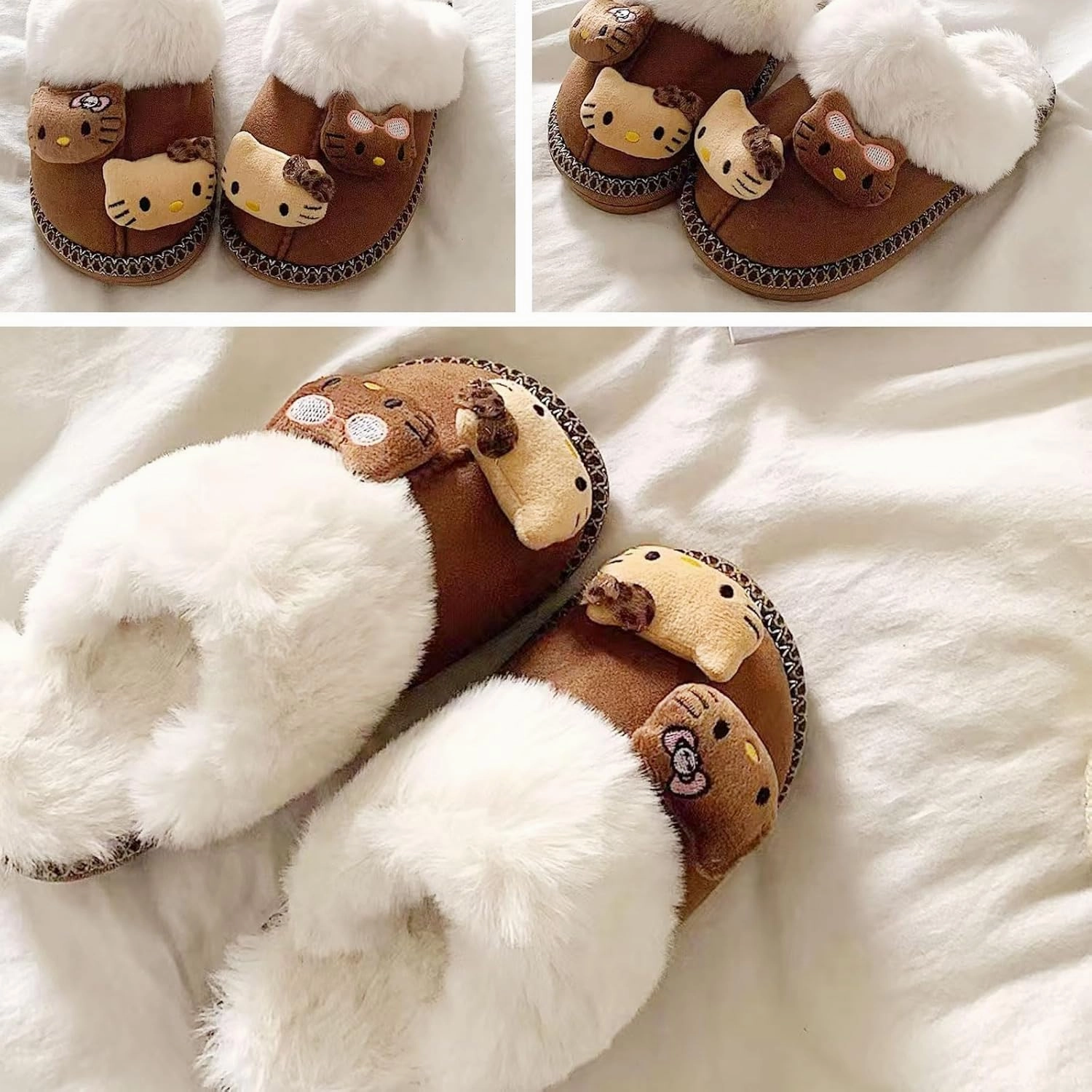 Fuzzy Slippers for Women Girls,Cute Fluffy House Shoes Warm Christmas Birthday Gift for Daughter Wife Girlfriend Bestie