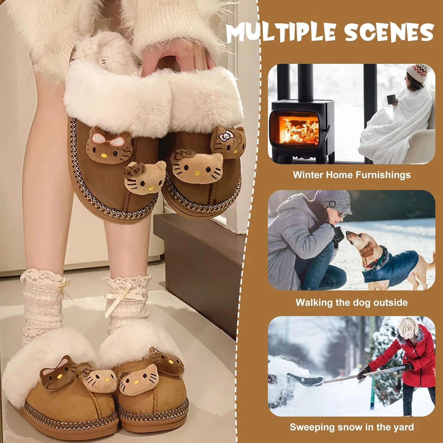 Fuzzy Slippers for Women Girls,Cute Fluffy House Shoes Warm Christmas Birthday Gift for Daughter Wife Girlfriend Bestie