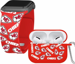 Game Time Kansas City Chiefs HD Combo Package Compatible with Apple Watch and AirPods Pro (Random)