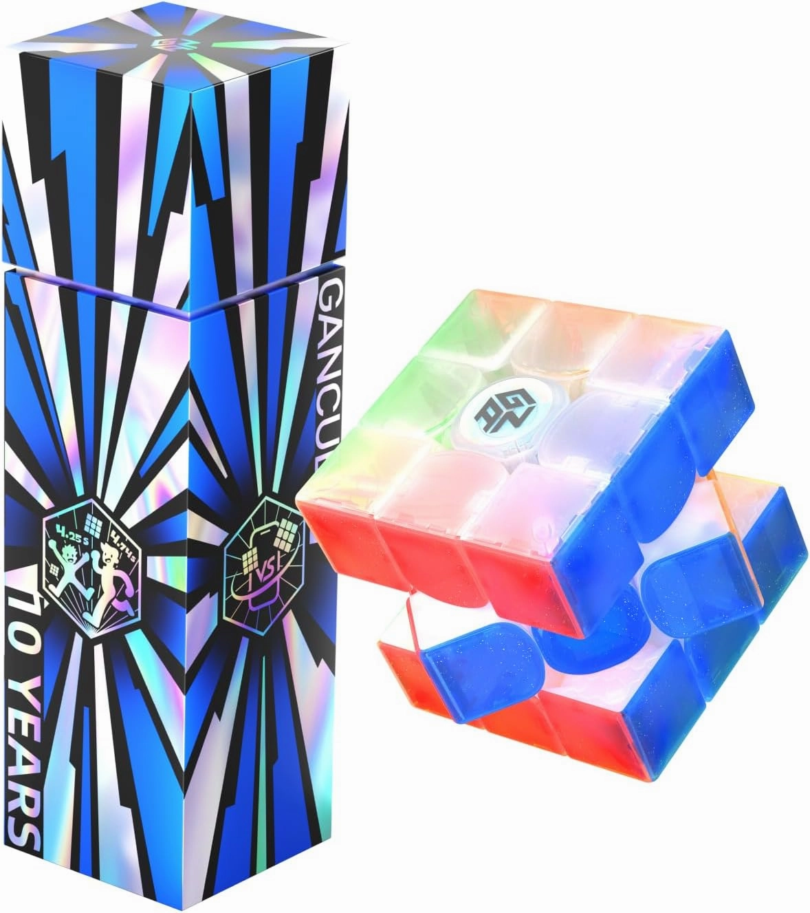 GAN 15 Maglev Speed Cube 3x3, GAN Magnetic Cube Perfectly Combines Weight, Magnet and Structure, 58.6g Ultra-Lightweight, Brain Teasers Puzzle Cube for Kids Adults, 10th Anniversary Version