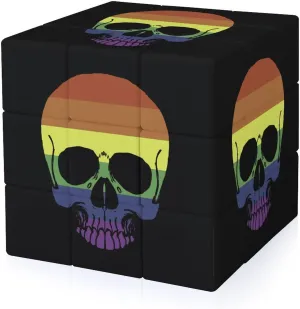 Gay Proud Skull Rainbow Flag Funny 3x3x3 Cube Smooth Lightweight Puzzle for Adult Graphic Printing Travel