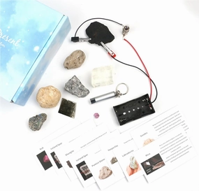 Gemstones and Crystals Science Kit for Kids – Includes Geoges and Ruby, Shungite, Labradorite, Mica,Yooperlite, Iceland Spar and Pumice Stone, A Educational Geology Toys for Boys and Girls