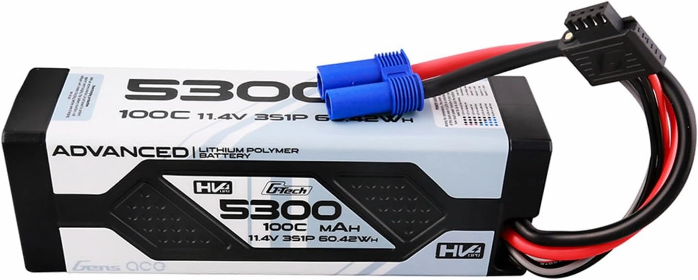 Gens ace Advanced G-Tech High Voltage 11.4V 5300mAh 100C 3S Lipo Battery HardCase with EC5 Plug