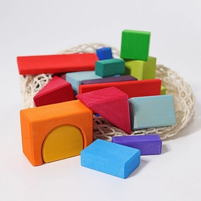 Geometrical Building Blocks | Coloured 30 | Grimm's Wooden Toys