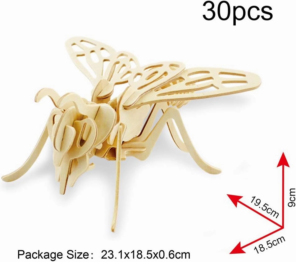 Georgie Porgy 3D Wooden Puzzles for Kids Toys Construction Woodcraft Kits DIY Model Puzzle Kits Birthday Gifts Pack of 6 (Bee Owl Butterfly Unicorn Sea Turtle Dolphin)