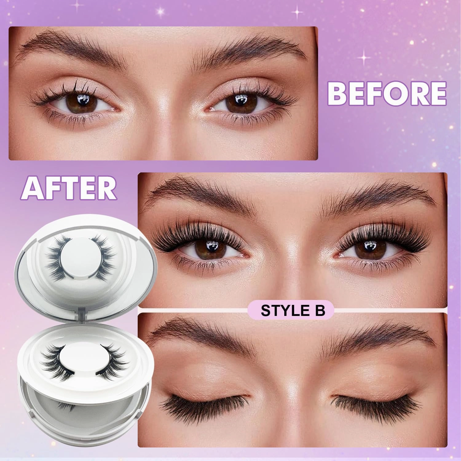 Giani Magnetic Eyelashes with Applicator, Magnetic Eyelashes Natural Look,Reusable Magnet Lashes No Glue Needed Soft Lashes Kit(Natural Natural)