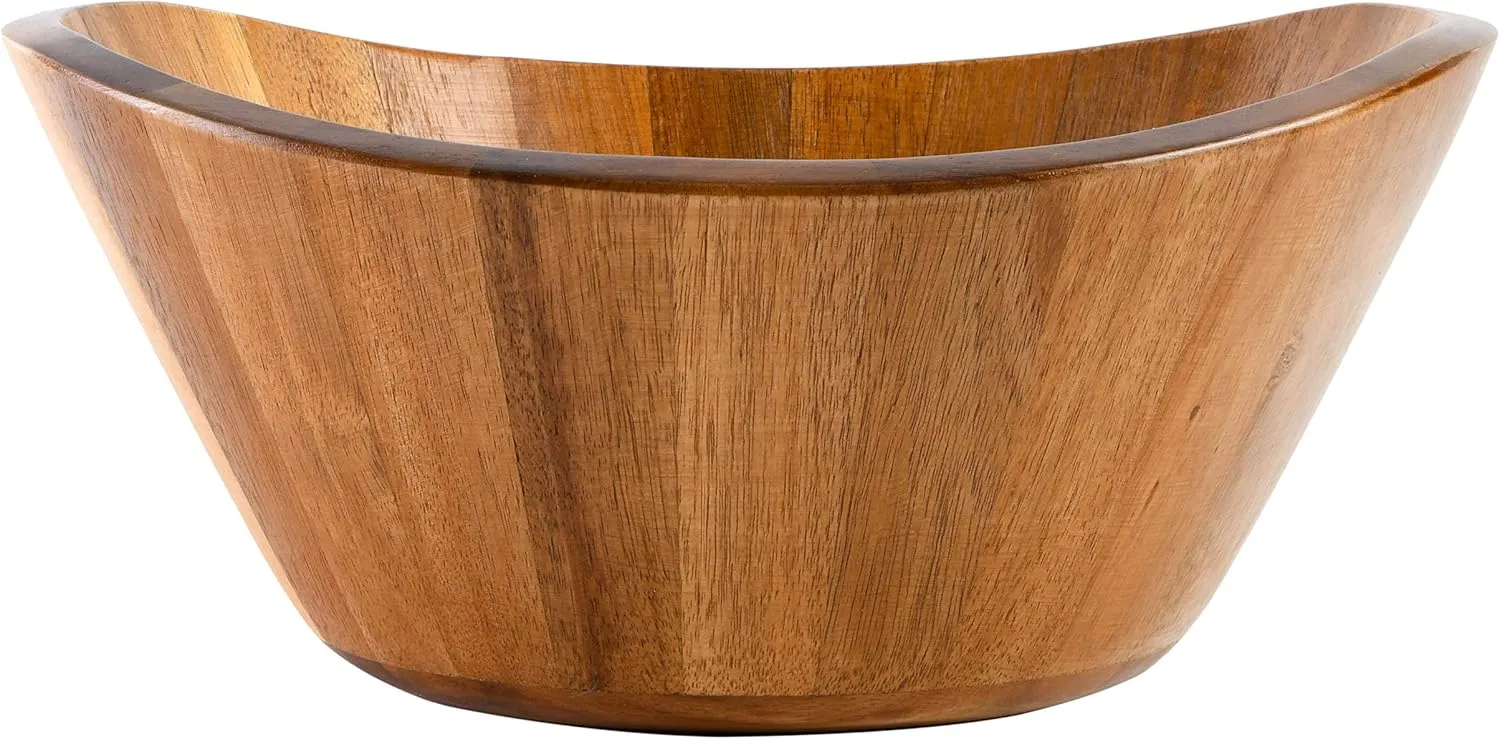 Gibson Home Sherwood 3-Piece Acacia Wood Salad Bowl Set, 32 quarts