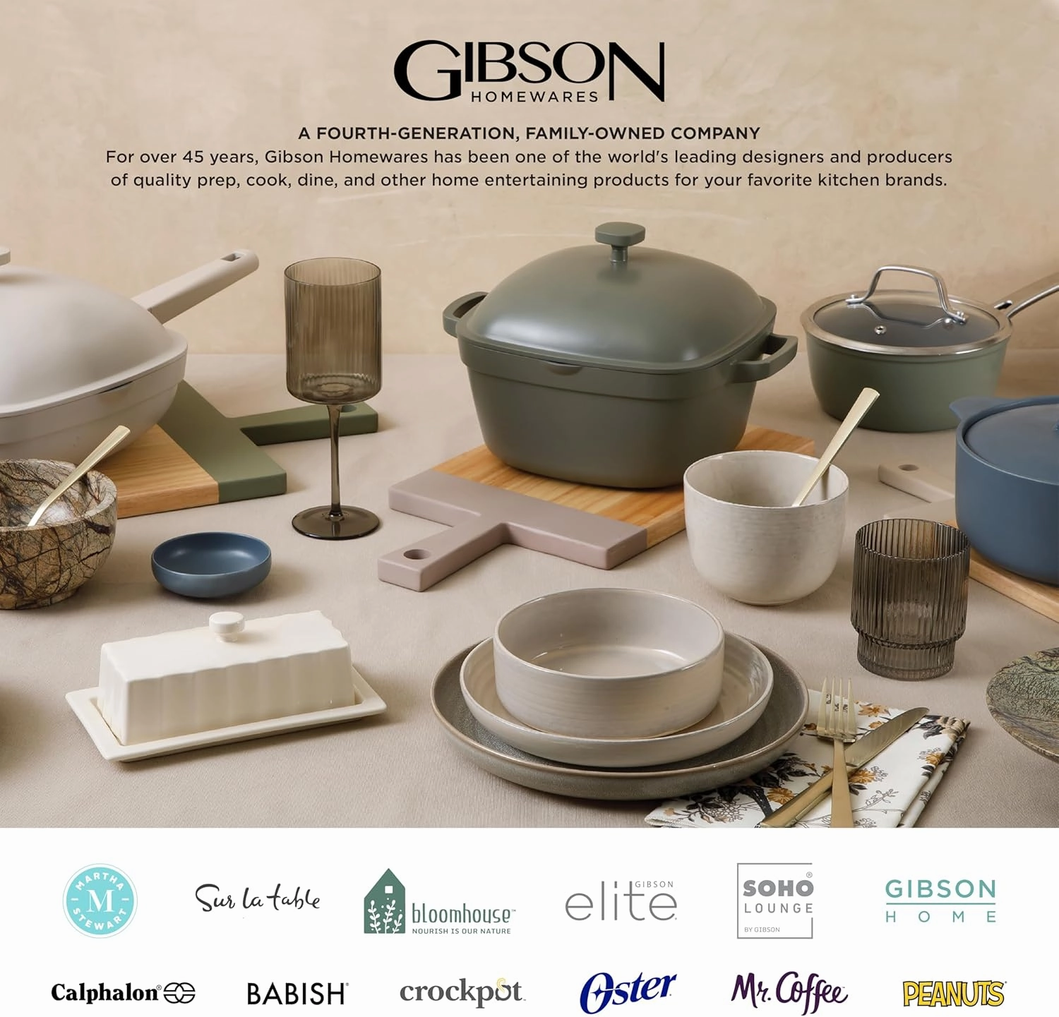 Gibson Soho Lounge Round Reactive Glaze Stoneware Dinnerware Set, Service for 4 (16pc), Taupe