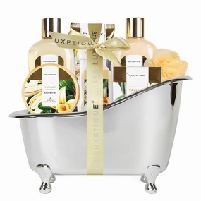 Gifts for Women, Spa Luxetique Spa Gift Baskets for Women, 8 Pcs Vanilla Bath Gift Sets, Vanilla Gift Baskets, Mothers Day Gifts for Mom