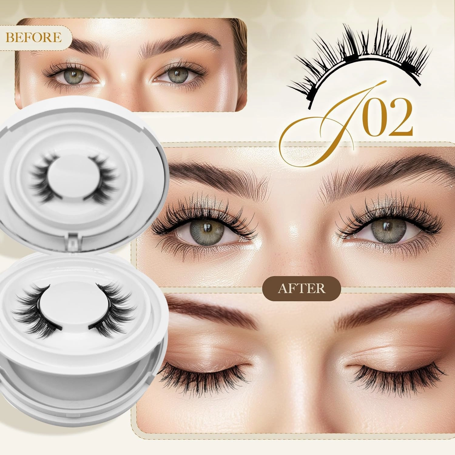 Ginani Magnetic Lashes,Ginani Magnetic Lashes Kit,Magnet Eyelashes with Applicator Natural Look,Reusable No Glue Needed Soft Eyelashes Kit for Women(Natural Fuller Simple)