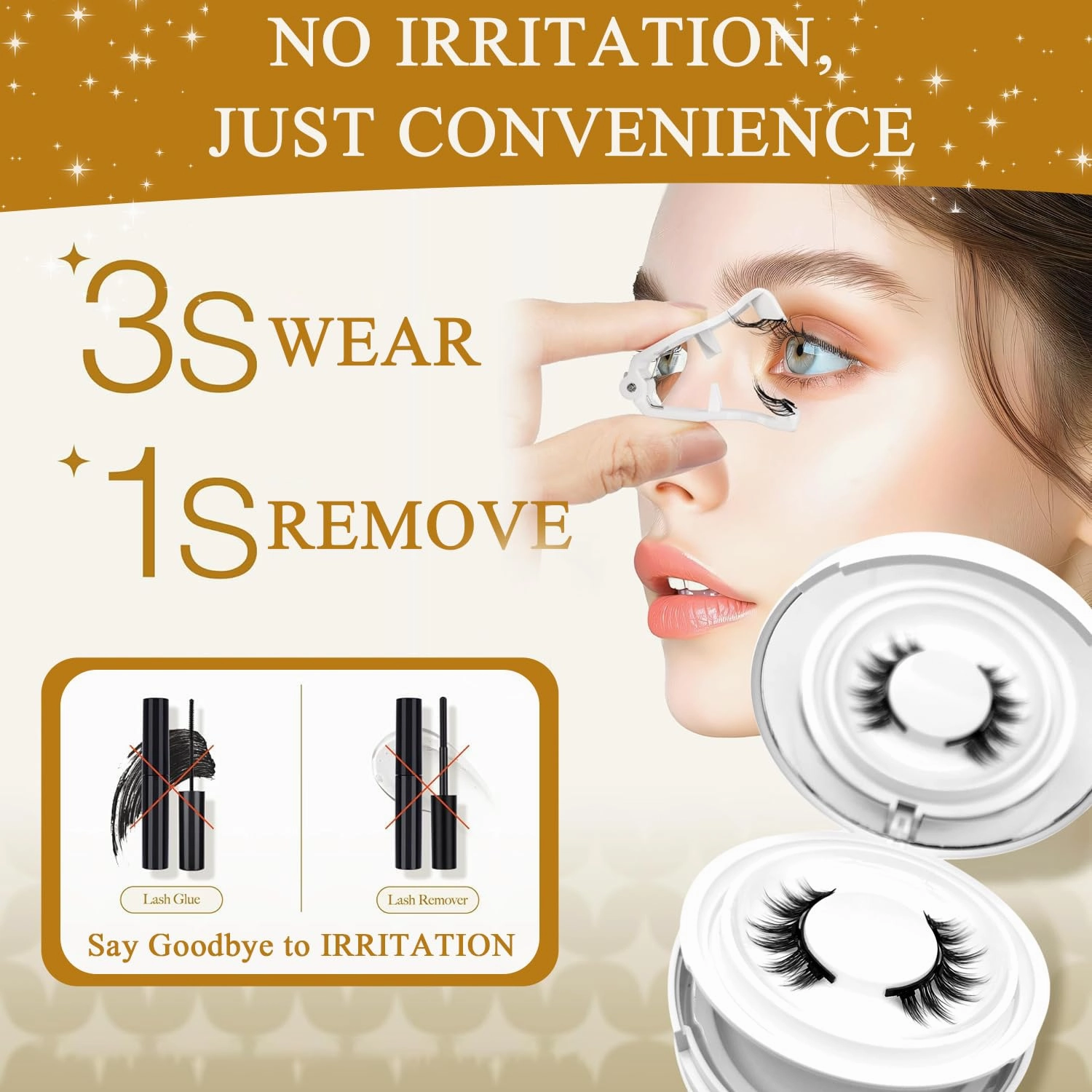 Ginani Magnetic Lashes,Ginani Magnetic Lashes Kit,Magnet Eyelashes with Applicator Natural Look,Reusable No Glue Needed Soft Eyelashes Kit for Women(Natural Fuller Simple)