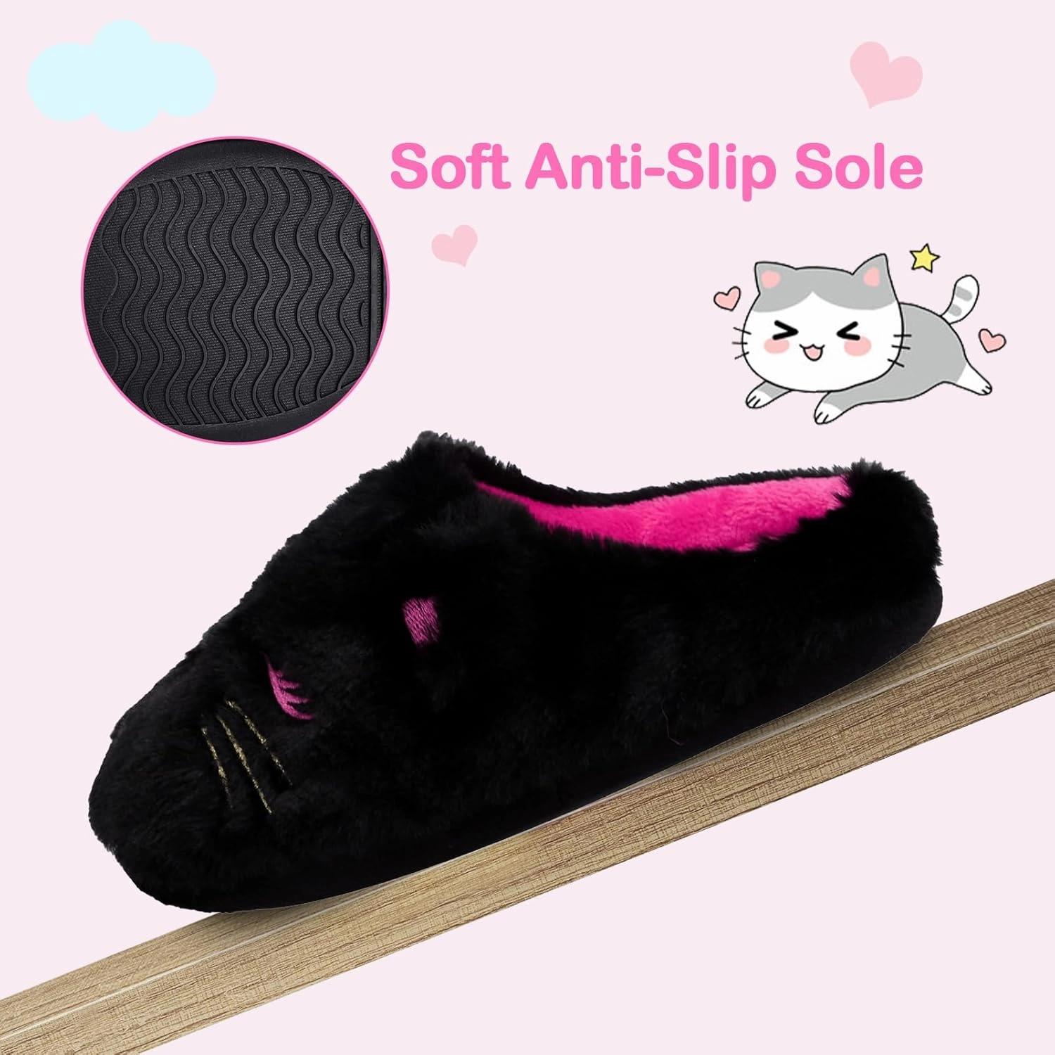 Girls Cute Animal Slippers for Toddler Kids Fuzzy Slip-on House Shoes Warm Fluffy Plush Indoor Home Slippers