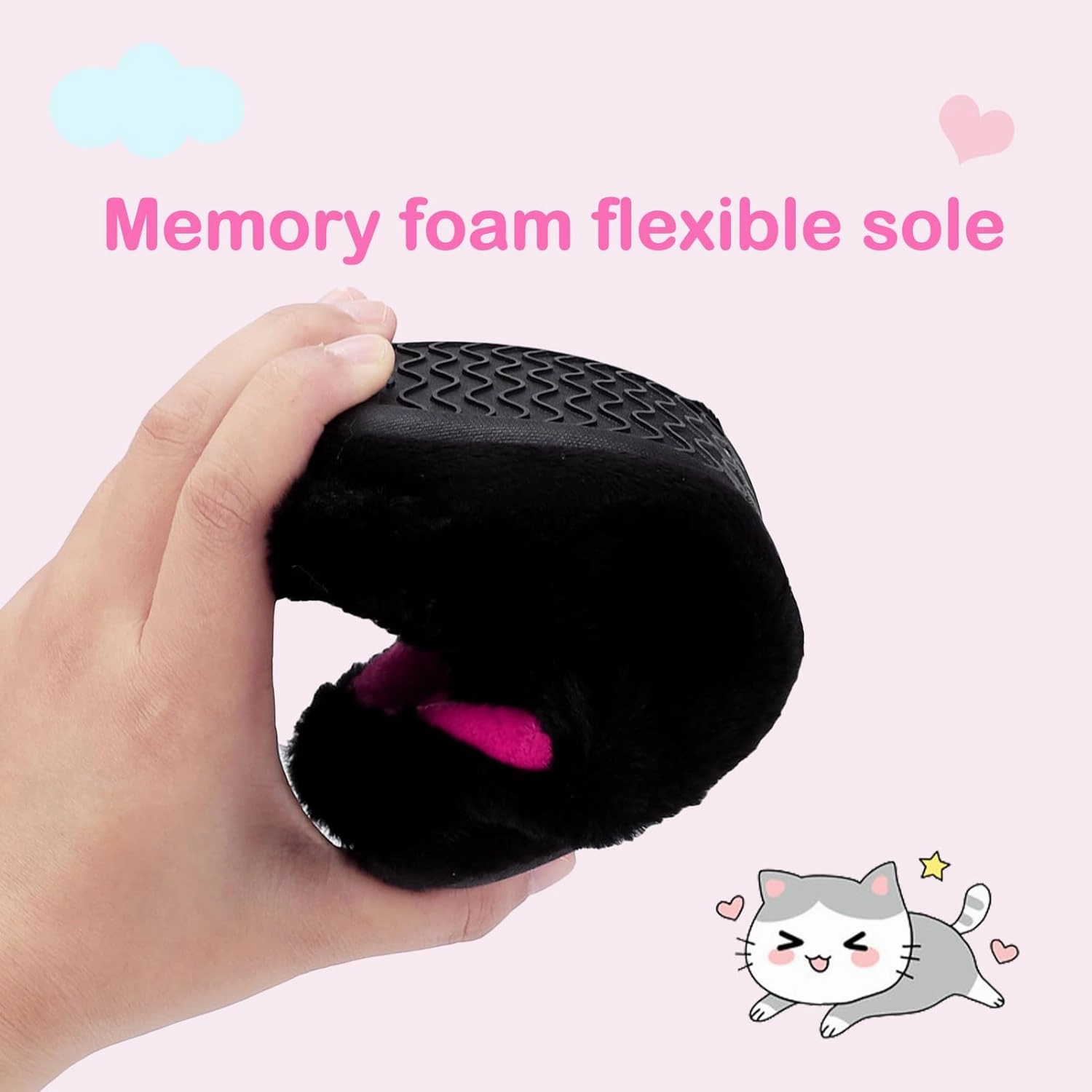 Girls Cute Animal Slippers for Toddler Kids Fuzzy Slip-on House Shoes Warm Fluffy Plush Indoor Home Slippers