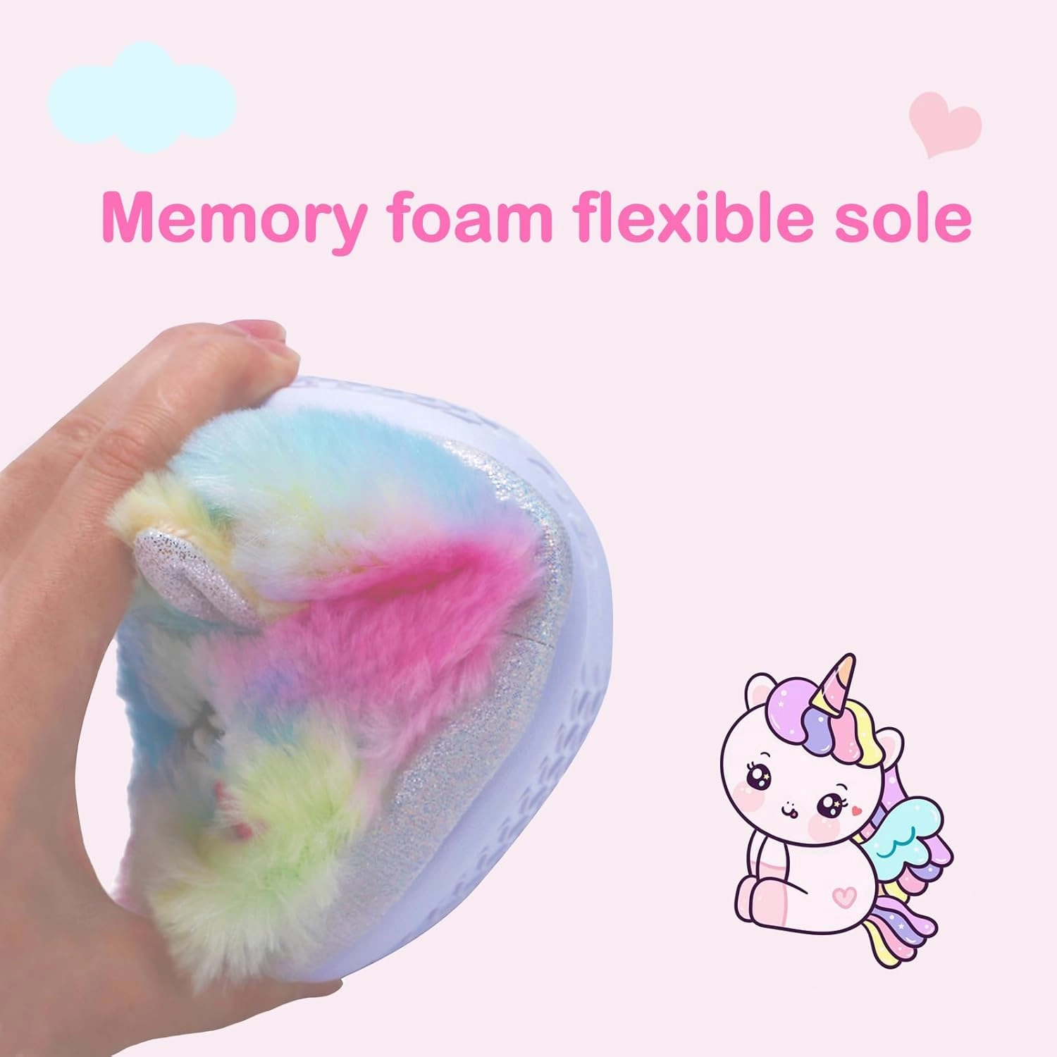 Girls Cute Animal Slippers for Toddler Kids Fuzzy Slip-on House Shoes Warm Fluffy Plush Indoor Home Slippers