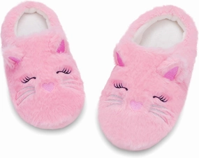Girls Cute Animal Slippers for Toddler Kids Fuzzy Slip-on House Shoes Warm Fluffy Plush Indoor Home Slippers
