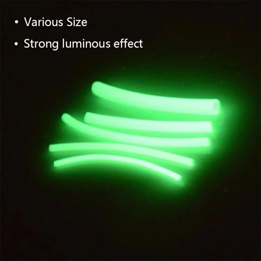 Glow-in-Dark Fishing Lure Tube - Flexible Fluorescent Bait Line Accessory for Night Fishing(Green 5mm)