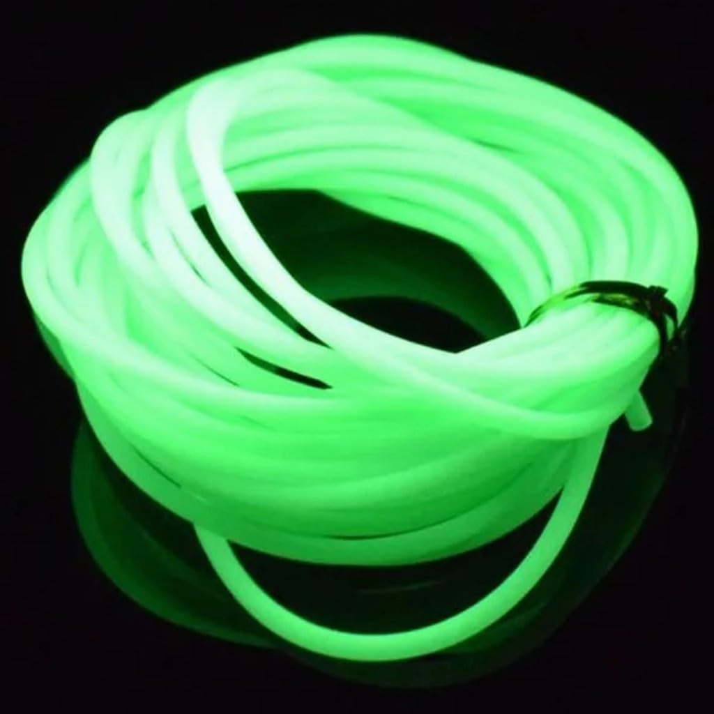 Glow-in-Dark Fishing Lure Tube - Flexible Fluorescent Bait Line Accessory for Night Fishing(Green 5mm)