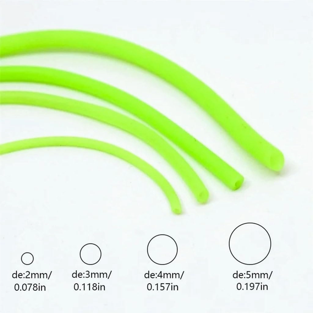 Glow-in-Dark Fishing Lure Tube - Flexible Fluorescent Bait Line Accessory for Night Fishing(Green 5mm)