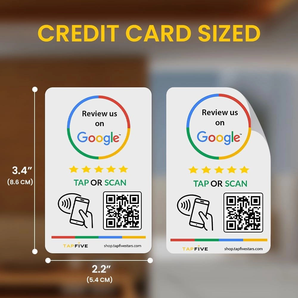 Google Review Tap Stickers, 5-Pack by TapFive: Smart Tap NFC & QR for Instant Reviews - iPhone & Android - Boost Business Reviews Quickly - Powered by TapSnap (5-Pack)