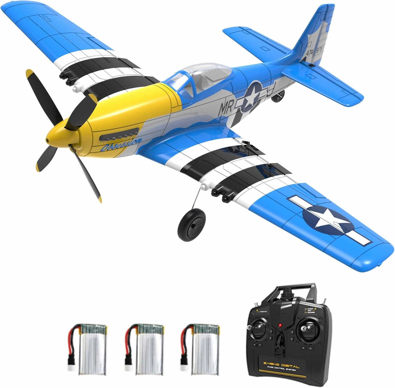 GoolRC RC Airplane, 2.4GHz 4CH Remote Control Airplane, Ready to Fly RC Plane with 6-Axis Gyro, RC Aircraft Flight Toys with One-Key Aerobatic, One-Key U-Turn for Adults and Kids, Included 3 Batteries