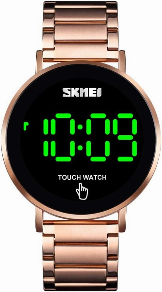 Gosasa Touch Screen Digital LED Waterproof Men Womens Sport Casual Stainless Steel Wrist Watch