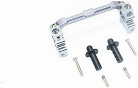 GPM for Traxxas TRX-4 Defender / Tactical Unit / Ford Upgrade Parts Aluminum Front Adjustable Body Mount & Post - 7Pc Set Gray Silver