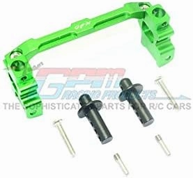 GPM For Traxxas TRX-4 Defender/Tactical Unit/Ford Upgrade Parts Aluminum Front Adjustable Body Mount & Post - 7Pc Set Green