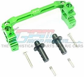GPM For Traxxas TRX-4 Defender/Tactical Unit/Ford Upgrade Parts Aluminum Front Adjustable Body Mount & Post - 7Pc Set Green