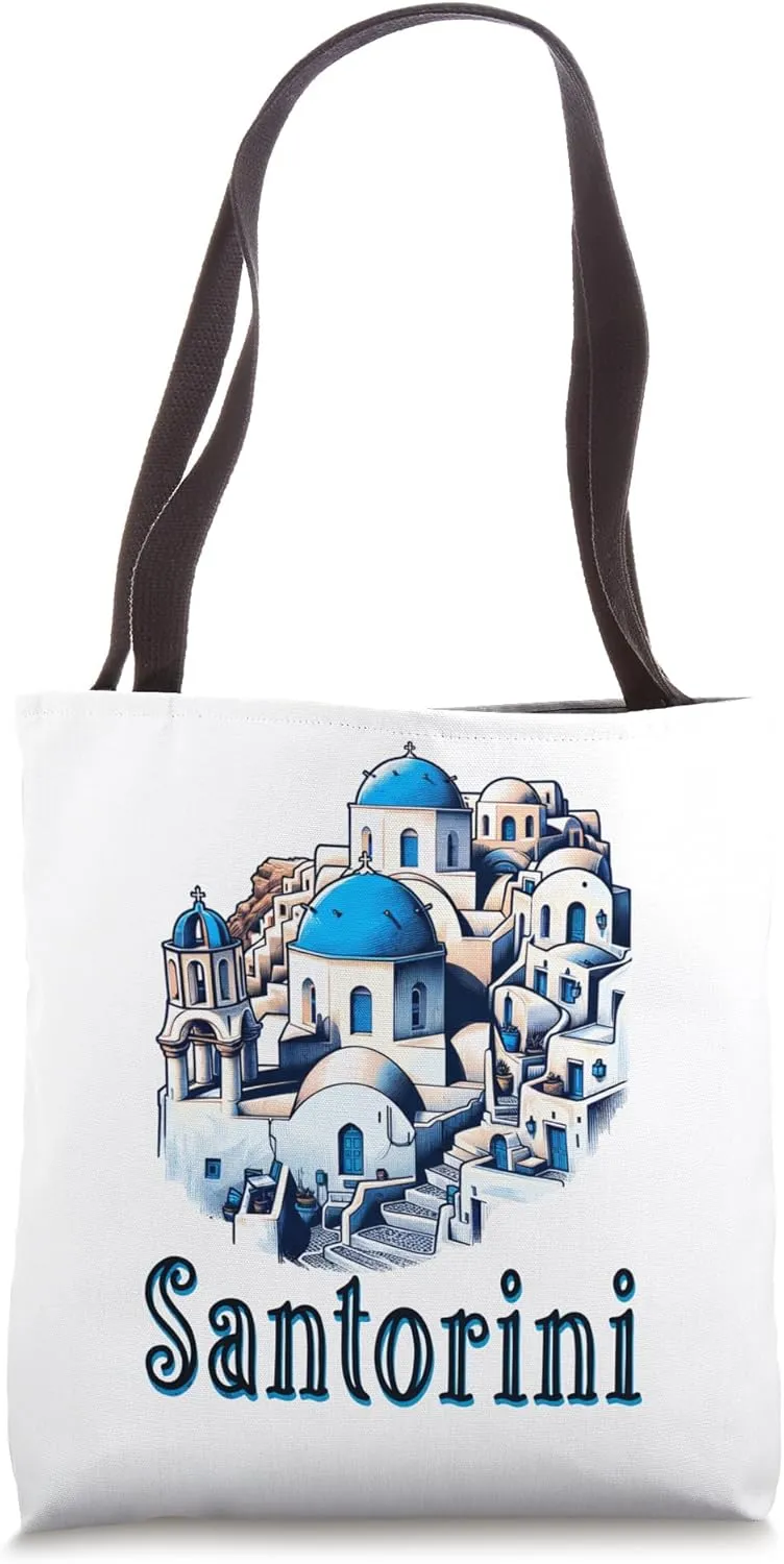 Greece Santorini Sketch / Santorini Tote Bag