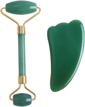 Green Aventurine Eye Mask Set Natural Jade Crystal Eye Relax Sleeping Mask Facial Roller Gua Sha Massage,type 05